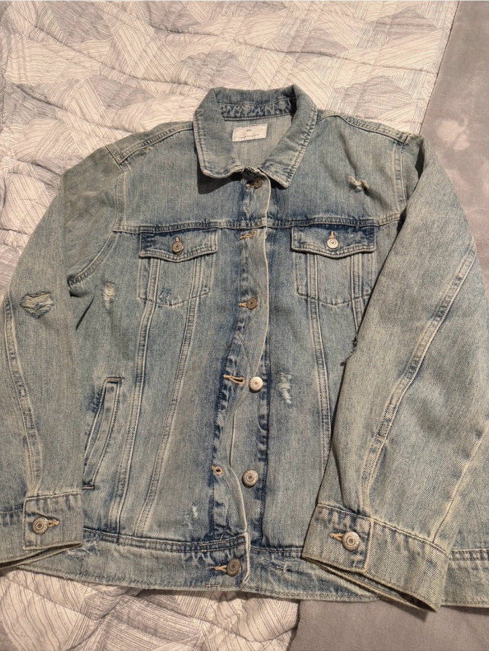 Old Navy Light Wash Distressed Denim Jacket
